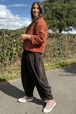 Cabbage Rose Cotton Quilted Jacket Rust